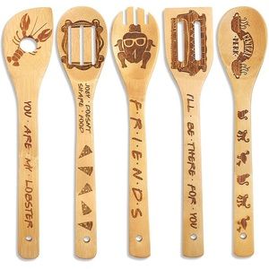 FRIENDS BAMBOO WOODEN COOKING UTENSIL SET - 5 PC